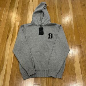 NEW Billebeino Cotton Knit Hoodie Sweatshirt‎ Grey Black Mens Size Large